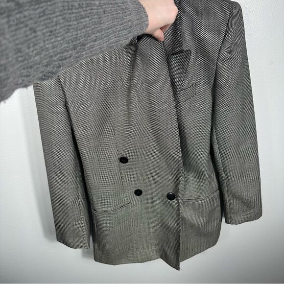 Giorgio Sant’Angelo Vintage Double-Breasted Long Line Pure Wool Blazer Size 8 - Picture 14 of 15